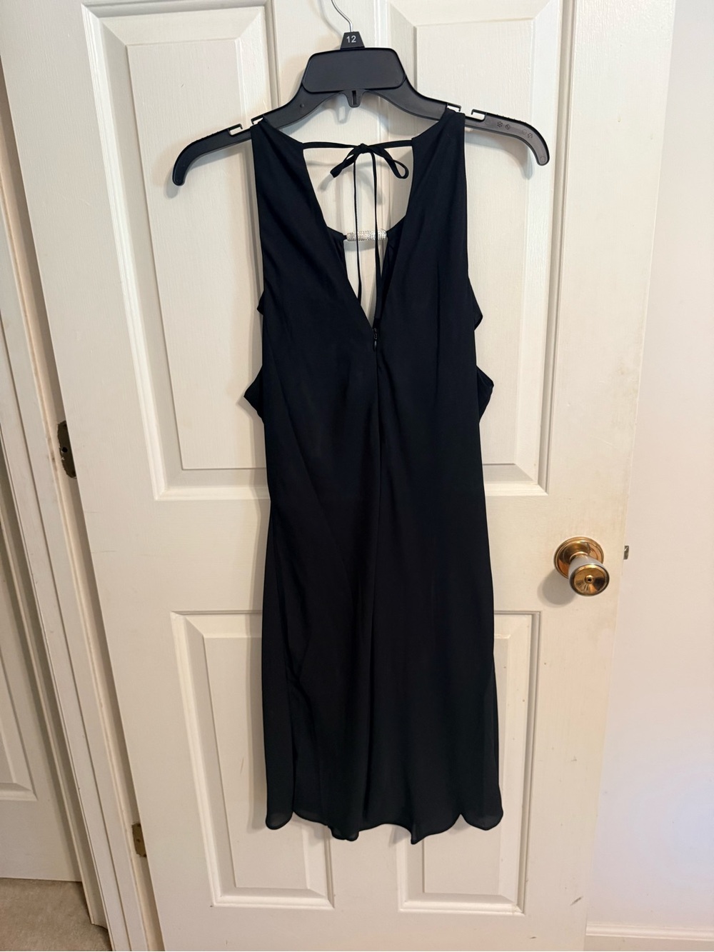 Black Sleeveless Tie-Back Dress